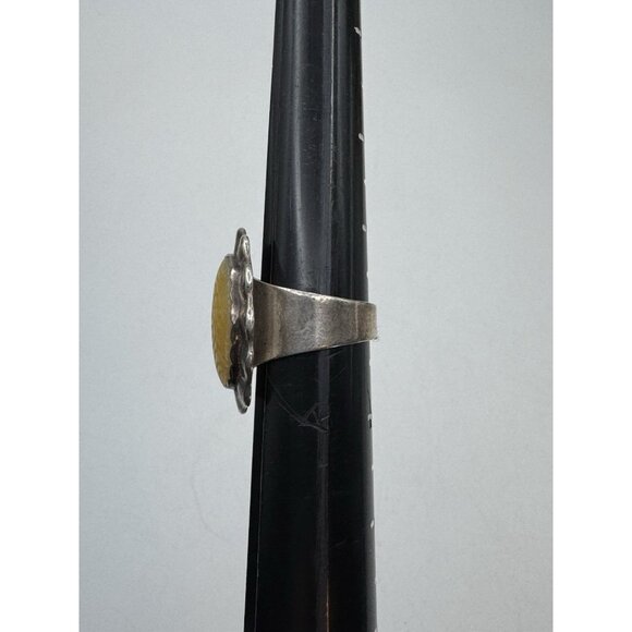 Vintage Carolyn Pollack size 6 Carved Mother of Pearl Sterling Silver Ring - Picture 9 of 13